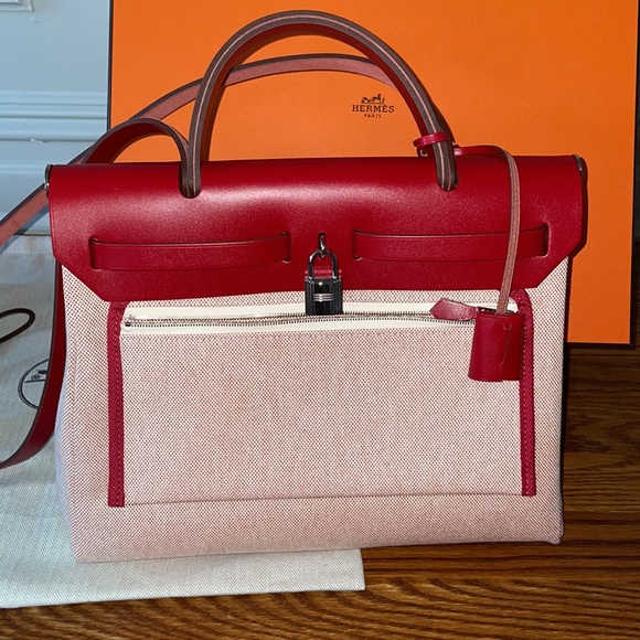Authentic brand new Hermes herbag red Pegasus - Picture 6 of 11